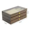 Caja de Joyería Marrón Multicapa Terciopelo Exquisitos Pendientes Collar Pulsera Caja de Almacenamiento de Joyería Accesorios de Alta Gama Caja de Joyería