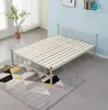 Cama de Ferro de Camada Única Dormitório Estudantil 1,35m Cama de Casal de Ferro Forjado Casa de Aluguel para Funcionários Cama Única Espessa e Elevada