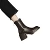 Botines de cuero suave de moda para mujer, nueva colección otoño 2026, botines elásticos de ajuste ceñido, perfectos para mujeres bajitas, populares botas estilo Martin con suela gruesa y tacón grueso