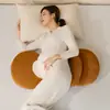 Almofada de gravidez com núcleo de espuma viscoelástica em formato de concha, suporte para a cintura e suporte abdominal, projetada para dormir de lado, uma ferramenta especial para dormir durante a gravidez