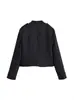 Nova Blusa de Manga Longa para Primavera e Outono, Estilo Europeu e Americano, Slim Fit, Cor Sólida com Detalhe de Botão, Blazer Casual Estruturado com Gola Alta