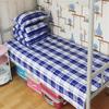Sábanas de cuadrícula azul y blanco de fábrica dormitorio de estudiantes litera cama individual juego de tres piezas de terciopelo diamante funda nórdica sábana de algodón funda de almohada