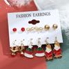 Pendientes de campana con copos de nieve de la serie navideña, combinación de traje, comercio exterior, gran oferta, pendientes de alce con gotas de aceite de dibujos animados para hombre mayor, mujeres