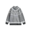 Suéter jacquard de la marca de moda callejera retro estilo japonés Rumeng, unisex, corte holgado, adecuado para parejas, top casual de punto versátil para otoño