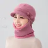 Mono de bufanda de piel de conejo para madres de mediana edad y ancianos, bufanda de sombrero de lana con felpa para invierno de niños y ancianos para mantenerse abrigado
