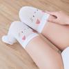 Medias Estampadas de Gatito Japonés de Seda Hasta la Rodilla Anime Secundario Gatito Lindo Medias Sexy para Cadera Blancas