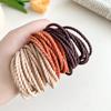 Estilo Coreano 50 Cajas Banda de Cuero Estilo ins Anillo para el Cabello Cuerda Elástica Alta para el Cabello de Mujer Celebridad de Internet Explosivo Color Té con Leche Cuerda Simple para la Cabeza