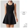 Vestido Antibacteriano de Novo Estilo Transfronteiriço com Bojo Fixo, Slim Fit, para Mulheres, Roupas Esportivas de Alta Qualidade para Beleza, Costas Abertas, Esportes, Pilates, Fitness, Yoga