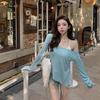 Blusa Interna de Proteção Solar Lateral para Cintura para Mulheres Primavera e Verão Nova Puro Desejo Emagrecimento Suspensório Roupa Externa Camiseta Básica Top Tricotado