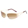 Gafas de sol de moda Y2K con diseño calado de metal mercurio, estilo retro de chica popular, europeas y americanas, estilo cross-border old money