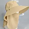 Sombrero de Senderismo para Hombre para Exteriores, Sombrero de Sol de Verano para Acampar con Ala Ancha, Chal, Máscara Facial, Sombrero de Pescador a Prueba de Viento e Impermeable