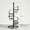 Soporte de Flores para Escalera de Hierro Forjado Estilo Europeo, Soporte Giratorio de Múltiples Niveles Tipo Escalera para Pájaros, Soporte para Macetas de Balcón y Sala de Estar, Interior