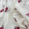 Novedad Bordado con Cinta Tela Bordada Tela de Gasa Cadena de Hilo de Algodón Tela Bordada Guofeng Hanfu Bordado Cheongsam