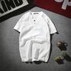 Camiseta de Lino para Hombre Estilo Chino Talla Grande para Hombre Estilo Coreano Holgada Moderna Cuello en V Manga Corta Camiseta