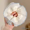 Goma de Pelo Oversize de Zhao Lusi para Mujer, Lazo de Pelo Retro de Gama Alta para Otoño e Invierno, Cuerda para el Pelo Floral de Estilo Perezoso