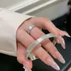 Juego de Anillo y Pulsera Cielo Estrellado de Plata S925 para Mujer, Estilo Francés, Sencillo y de Alta Gama, Lujo Ligero, Pulsera de Oro de 24 Quilates, Versátil