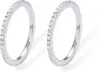 Anillo de moda para mujer, plata 925, anillo completo con diamantes, anillo de una sola fila, joyería coreana apilable, joyería de plata.