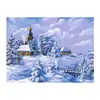 Pintura de diamantes 5d 2021 nuevo diamante completo sala de estar punto stick ladrillo de diamante mostrar cristal invierno nieve pintura punto de cruz