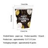 Comercio Exterior Transfronterizo Negro Oro Globo Suministros para Fiesta de Cumpleaños Vasos de Papel Platos de Papel Servilletas de Papel Impresas Juegos de Vajilla Venta al por Mayor
