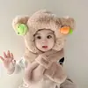 Conjunto de Gorro y Bufanda de Invierno para Niños, Forrado de Felpa y Engrosado, Conjunto de Dos Piezas de Dibujos Animados, Lindo y Súper Adorable, Gorro Protector de Orejas para Niños y Niñas