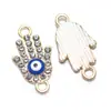 10 pingentes de conector de gota com padrão de Olho de Diabo duplo para pendurar, acessórios de joias de liga DIY, venda quente transfronteiriça