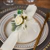 Venta Caliente Transfronteriza Hebilla para Servilleta de Flor Artificial Flor Rosa Anillo para Servilleta de Papel Banquete Occidental Adornos Decorativos de Mesa