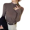 Talla grande/g/ Cuello cosido/ Suéter de punto de cuello semi-alto para mujer/ Suéter de capa base/ Prenda superior cálida