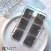 Bolas de acero tridimensionales ultrafinas de 0.4 mm, joyería para uñas, mini bolas de acero, tamaño de 6 rejillas, cuentas mixtas, decoración de uñas al por mayor