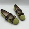 Zapatos Mary Jane retro de ante transfronterizos, nueva colección 2026, punta poco profunda, punta redonda, lazo, correa única, suela plana, zapatos para mujer