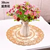 Tapete Redondo 38cm Flor Fugui Cinzeiro Tapete Vaso Almofada Tapete Redondo para Xícara de Chá Tapete para Mesa de Jantar Tapete Bandeja Tapete de Isolamento Térmico