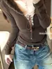Camisa de punto básica para mujer Otoño e Invierno, chica popular, cuello de piel, empalme de encaje, cordones, diseño de alta gama, aspecto adelgazante, manga larga