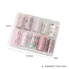 Caja de Set de 10 Papeles de Transferencia para Uñas con Diseños Florales Mixtos, Tulipán de Primavera Nuevo, Flor de Melocotón, Pegatinas para Uñas en Forma de Corazón al por Mayor