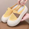 Zapatos Planos para Mujer 2025 con Parte Superior Transpirable, Medias Zapatillas, Venta al por Mayor de Zapatillas Transfronterizas, Medias Zapatillas de Tejido Volador, Combinación de Colores Cómoda