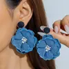Pendientes Florales Multicolor de Venta Cruzada Europea y Americana, Pendientes Grandes Simulados, Pendientes de Flor de Imitación