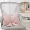 Cojín para sofá estilo nórdico, piel de conejo, suave y cómodo, cojín de asiento, color sólido, cinta de lazo simple, cojín para dormitorio