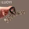 2025 Nueva Moda Coreana Pinza de Cristal, Estilo Femenino, Pinza de Tiburón para Todo el Cabello en la Parte Posterior de la Cabeza