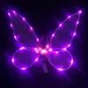 Alas decorativas para niños y adultos de nueva llegada transfronterizas con luces, accesorios para actuaciones de festival, alas de mariposa coloridas plegables