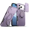 Funda magnética giratoria para teléfono Apple 17 Pro Max, cubierta de lente para iPhone 16, diseño de ventana deslizante, funda protectora de cobertura total 15