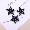 Acessórios DIY para Cabelo com Patch de Estrela de Cinco Pontas Preto e Branco Casual Grampo de Cabelo Presilha de Cabelo Estojo de Celular Enfeite para Sapato com Furo