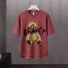 Camiseta de manga corta para hombre, marca de moda de verano, suelta, de cinco puntos, manga, 2024, nueva camiseta con estampado simple de Internet Ins.
