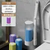 Escova de Banheiro Descartável para Banheiro Doméstico, Escova de Limpeza de Vaso Sanitário Montada na Parede com Cabeça de Escova Substituível
