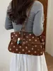 Bolso tote de moda con lunares estilo coreano, bolso de hombro de moda con bloques de color de nicho, bolso de hombro elegante y fresco de gran capacidad
