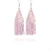 Pendientes de cuentas de estilo bohemio europeo y americano color tejido a mano borla larga pendientes de cuentas Miyuki venta al por mayor