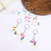 Llavero de Unicornio de Dibujos Animados Transfronterizo Pvc Goma Blanda Colgante de Bolso Pony Arcoíris Fabricante Mayorista Accesorios en Stock