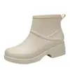 Botas de Lluvia de Caña Baja para Mujer, Botas de Lluvia para Trabajo en Cocina, Zapatos Impermeables Antideslizantes para Exteriores, Zapatos de Goma para Adultos con Puntera Redonda