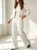Conjunto de Duas Peças de Veludo Cotelê para Outono/Inverno 2026, Cardigã Curto Simples para o Dia a Dia + Calça Longa de Pernas Largas, Disponível em Várias Cores