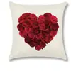 Funda de almohada para el Día de San Valentín transfronteriza, Funda de cojín para sofá de lino para el hogar con estampado, Funda de cojín colorida y apta para la piel para la oficina