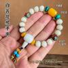 Pulsera de Estilo Étnico Tibetano, Pulsera de Semillas de Bodhi Naturales de Estrella y Luna, Bodhi de Jade Blanco, Adornos Culturales de Hueso de Buey Tibetano al Por Mayor