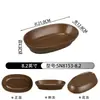 Vajilla estilo hot pot Shanhuansanshanshan, plato de tres crujientes de verduras, plato en forma de barco de hongo enoki con imitación de veta de madera