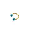 Venta caliente transfronteriza Shambhala con recubrimiento bola de diamantes completos anillo de nariz en forma de C anillo de herradura varilla dorada de acero inoxidable joyería para piercing